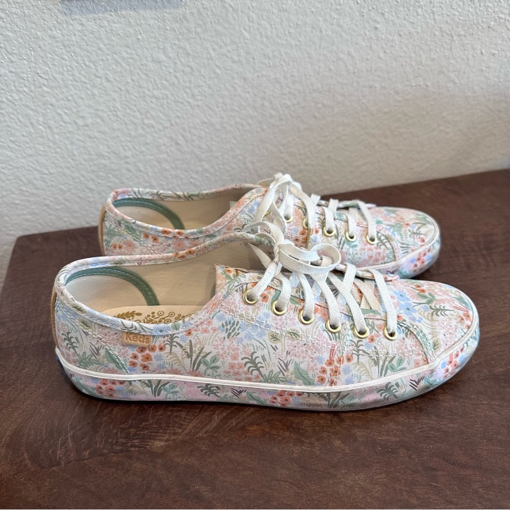 *SOLD* Keds x Rifle Paper Co. Kickstart Meadow Print Lace Up Sneaker Size 7.5 - Picture 2 of 15